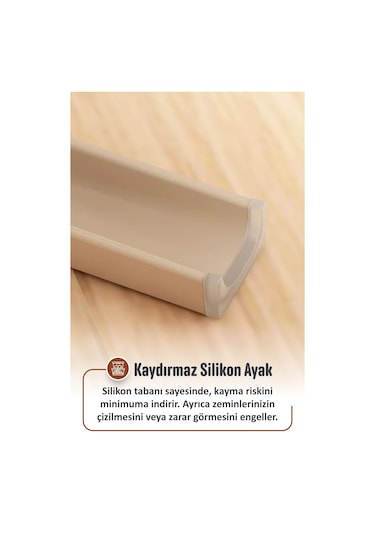 Kaymaz Ayaklı Dekoratif İç İçe Geçebilen Plastik Tabure Mutfak Bahçe Taburesi 4 Adet Antrasi Antrasit