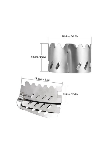 Gümüş Tomshoo Taşınabilir Mini Alüminyum Alaşımlı Alkol Sobası, Kapaklı Ve Paslanmaz Çelik Ön Cam Rüzgar Without Windscreen Gümüş