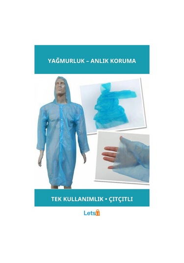 Kapüşonlu Tek Kullanımlık Yağmurluk Renkli Ve Pratik Yağmura Karşı Koruma Çok Renkli