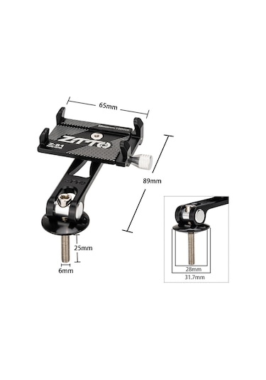 Qingmipy Alüminyum Bisiklet Telefon Tutucu, 5-10cm Genişliğindeki Cihazlar İçin, Siyah, Dağ Bisikleti Ve Bisikletler İçin Dayanıklı Tutucu