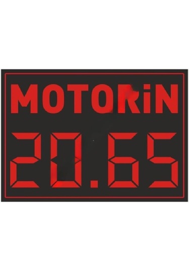 Benzinlik Panosu Kasa Ölçüsü: 32 x 64 CM