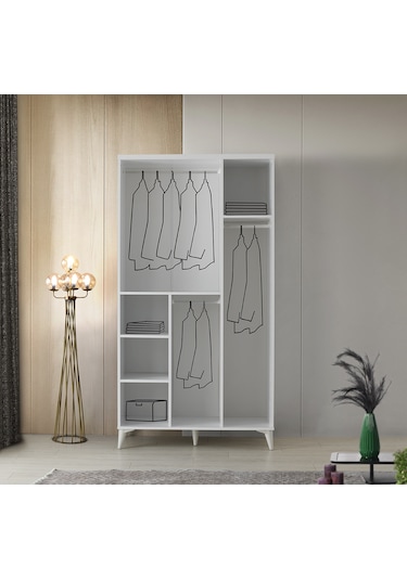 GuneyStore Sport 3 Kapaklı Komple MDF Gardırop