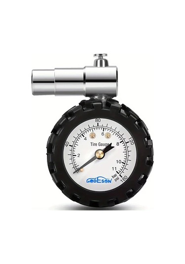 Boatshop1 Siyah 160psı Mekanik Bisiklet Lastik Basıncı Ölçer Analitik Kadranlı Dayanıklı Dağ Ve Yol Bisikletleri İçin Taşınabilir