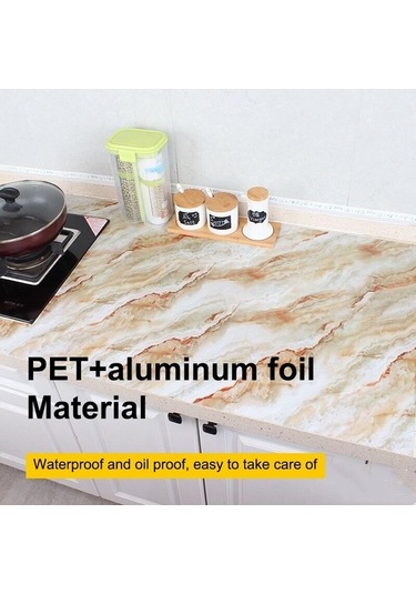 Novahub 215421210w 5m Mermer Desen Parlak Boya Mobilya Yenileme Kendinden Yapışkanlı Duvar Kağıdı Dolap Su Geçirmez Siyah