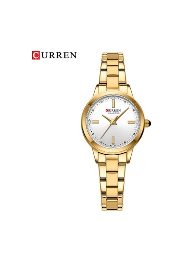 Yingfu Çelik Kordonlu Kadın Saat Curren 9094 - Kuvars Mekanizma Altın Altın