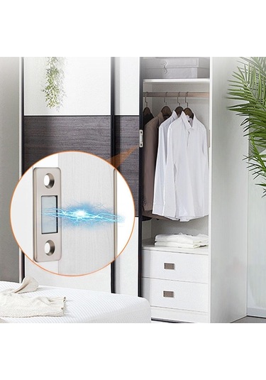 Siyah 4 Takım Deliksiz Görünmez Mıknatıslı Kapı Emme Dolabı Güçlü Manyetik Çekici