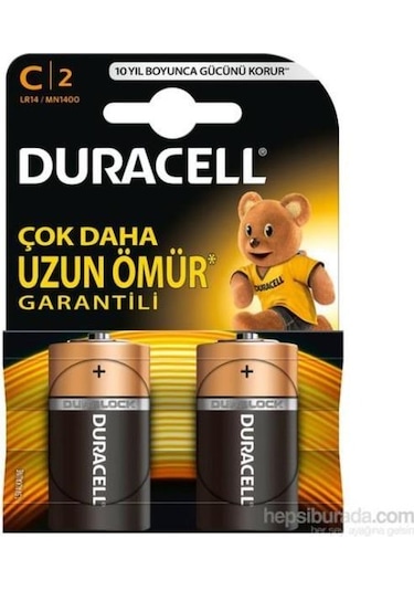 Duracell Pil C Orta Boy 2 Lı