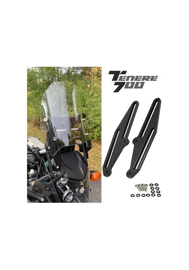 Chuangyinshop Black Yamaha Tenere700 Xt700z 2019 2020 2021 Motorcycle Rüzgarlık Ayar Braketi Modifikasyon Kiti