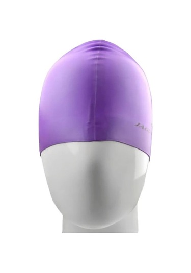 Dm Saf Renk Stili Elastik Silikon Yüzme Bonesi - Sc309 Mor Yüzme Şapkası Mor