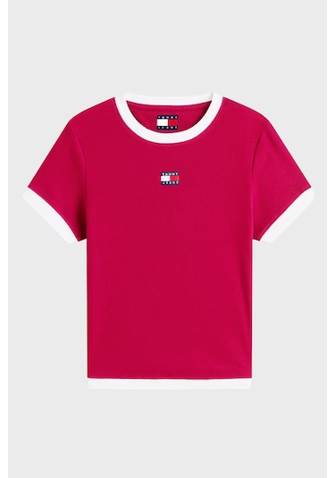 Tommy Jeans Bayan T Shirt Dw0dw22575 Vlc Vişne Vişne