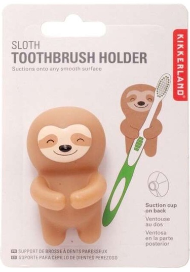 Kikkerland SLOTH Diş Fırçası Kabı Tembel Hayvan Kahverengi