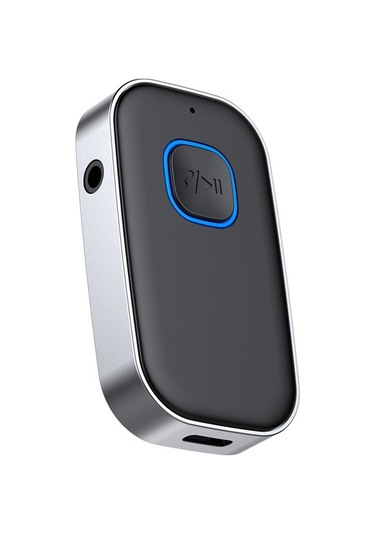 Novahub Bluetooth 5.0 Alıcı & Aux Adaptör: Araba & Ev Gürültü Önleyici Müzik Alıcısı, 16 Saat Pil, Kulaklık Uyumlu, Siyah/gümüş