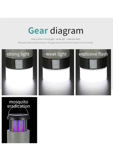 Jialan Güneş Sivrisinek Lamba Uv Bug İşık Usb Şarj Edilebilir