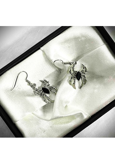 Dükkan Design Onix Taşlı Örümcek Küpe Gümüş