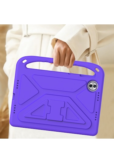 Honor Pad 10 Kılıf El Tutacağı Destekli Tablet Eva Kılıfı - Mor Tablet Kılıfı