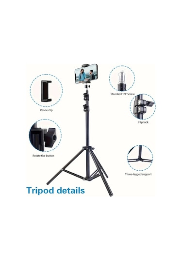 Chenkestoreone Zomei 63 Inç Uzatılabilir Demir Tripod Selfie Çubuğu Akıllı Telefon Kamera