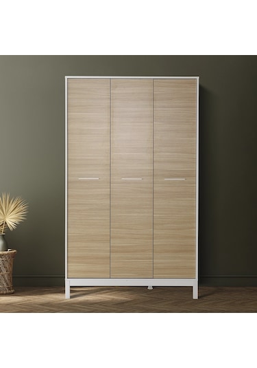 London 3 Kapaklı Gardırop-meşe-beyaz 120x202x52 Cm Gxyxd