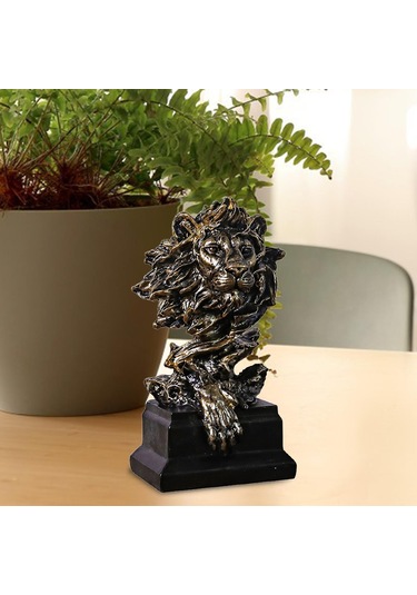Suntek Magideal Aslan Kafası Heykeli El Sanatları Masa Süsleme Bronz