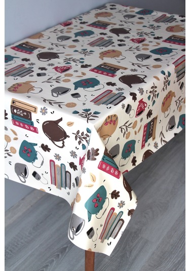 Elyaf Silinebilir Pvc Muşamba Masa Örtüsü 1232-2 Renklifincan Pembe