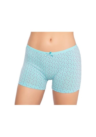 12 Adet Gümüş Bayan Desenli Likralı Empirme Şort Boxer 3098 Çok Renkli