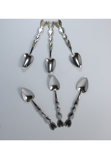 Çay Kaşığı Kalp Model 12'li Pakette 1.5 Ml Kalınlık