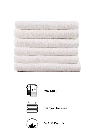 Otel Serisi Altılı Banyo Havlusu 70 x 140 CM