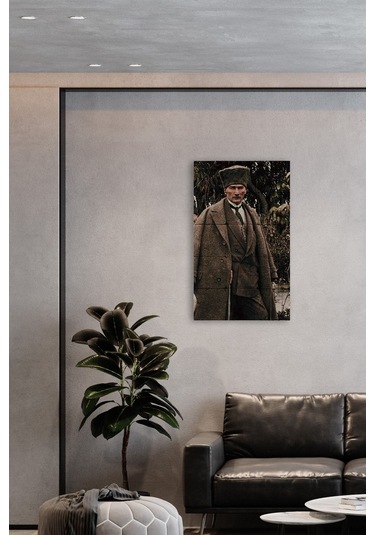 Atatürk Baskılı Doğal Taş Tablo - Duvar Dekoru 30x50cm