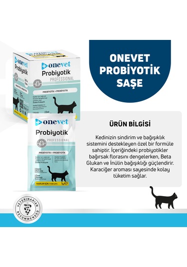 Onevet Probiyotik Saşe 30x1 Gr Kediler İçin Sindirim Desteği