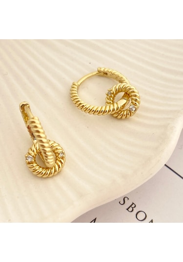 Halka Sallantılı Küpe Serenay Küpe Kararmaz Xuping Gold Gold