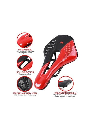 Novahub Yumuşak Altın Biking Bisiklet Sele Çelik Raylar Dağ Bisiklet Koltuk 25.3 X 15cm Altın