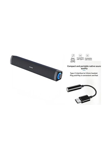 Willowhaven Cool Black 2si1 Ses Sistemi Usb Güçlü Tip C Bağlantı Ev Ofis Parti