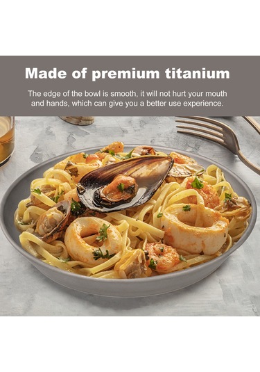 Youmex Yüksek Kaliteli Saf Titanyum Kamp Kasesi - 300ml, Hafif Ve Taşınabilir, Paslanmaz Ve Dayanıklı Gri