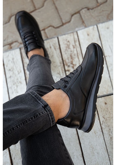 D0315 Günlük Ortopedik Erkek Klasik Garantili Ayakkabı Siyah