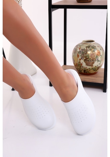 Hipokrat Hp600 Ortopedik Sabo Terlik Doktor Hemşire Hastane Aşçı İş Terliği Beyaz