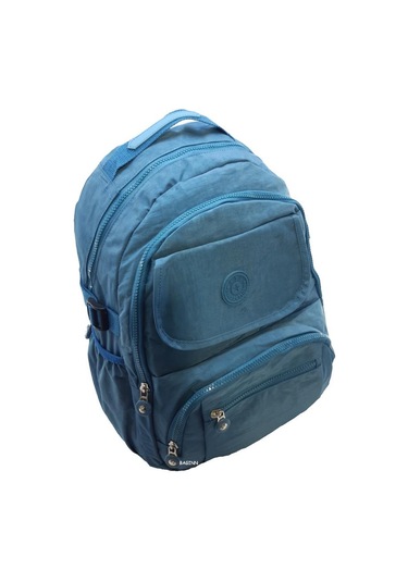 Baginn Kadın Sırt Çantası Çok Cepli Yağmur Geçirmez Hafif Kumaş Sırt Çantası Bordo Renk Mavi