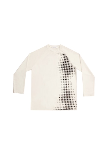 Uv Korumalı Genç Uzun Kollu Tek Üst Mayo Erkek Çocuk Tshirt 5317 Beyaz Beyaz