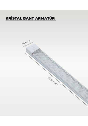 80w Beyaz Kristal Led Bant Armatür 3200k Sarı Işık Beyaz