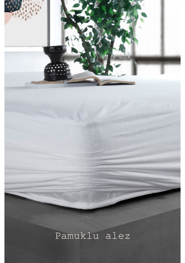 Limon Soft Pamuklu Fitted  Su Sıvı Geçirmez Yatak Koruyucu Alez Beyaz