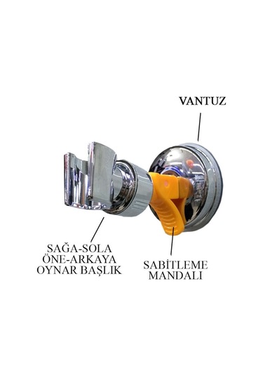 Vantuzlu Duş Başlığı Fiskiye Takma Askı Aparatı Mafsalı Diğer