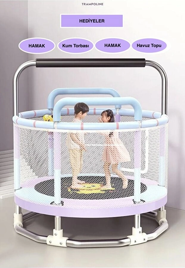 150cm Trambolin Fileli Büyük Boy Spor Trambolini