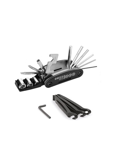 Suntek 16 In 1 Çok Fonksiyonlu Bisiklet Tamir Alet Kiti Bisiklet Siyah