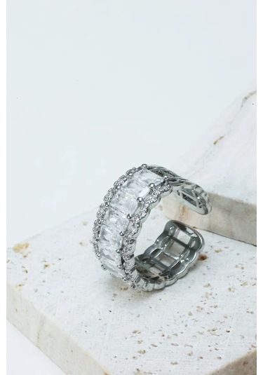 Reva Boyut Ayarlanabilir Şerit Takı Yüzüğü 180632711 Gri