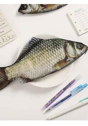 Aubyhe Yumuşak Kumaşlı Balık Desenli Kalem Kutusu - 26x7 Cm, 30 Gr, Geniş İç, Pürüzsüz Reşen, Öğrencilere Uygun Diğer