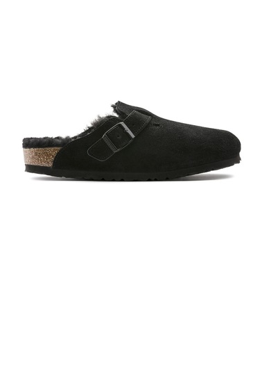 Birkenstock Boston Fell Vl Laf Kadın Ev Terlik Siyah 259883 Siyah
