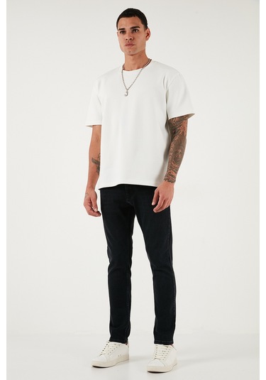 Buratti Streç Pamuklu Slim Fit Yüksek Bel Dar Paça Jeans Erkek Kot Pantolon 3300C14Tokyo Siyah