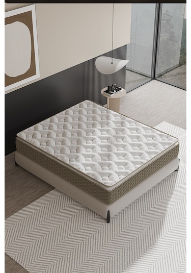 Aksviva Mocha Çift Kişilik Pedli Paket Yaylı Yatak 30 Cm BEYAZ