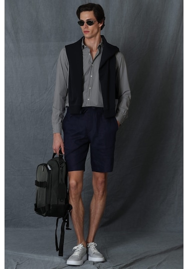 Lufian Makro Erkek Smart Gömlek Comfort Slim Fit Nefti Yeşil