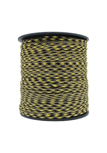 Mg Ropes Paracord İp 4 Mm Sarı Siyah Desenli No:29 10 Metre Çok Renkli