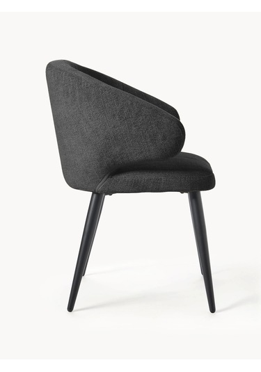 Celıa Bouclé Kollu Sandalye Midcentury Tarzında Şıklık Ve Konfor Siyah