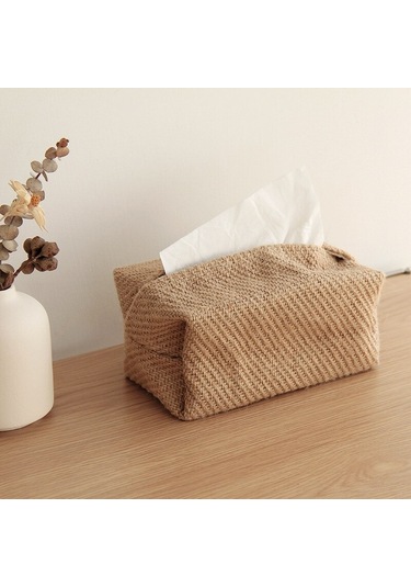 Japon Tarzı Jüt Kağıt Mendil, Oturma Odası Peçetelik, Masa Mendil Kutuları Konteyner, Ev Ve Araba Kağıt Dispenseri